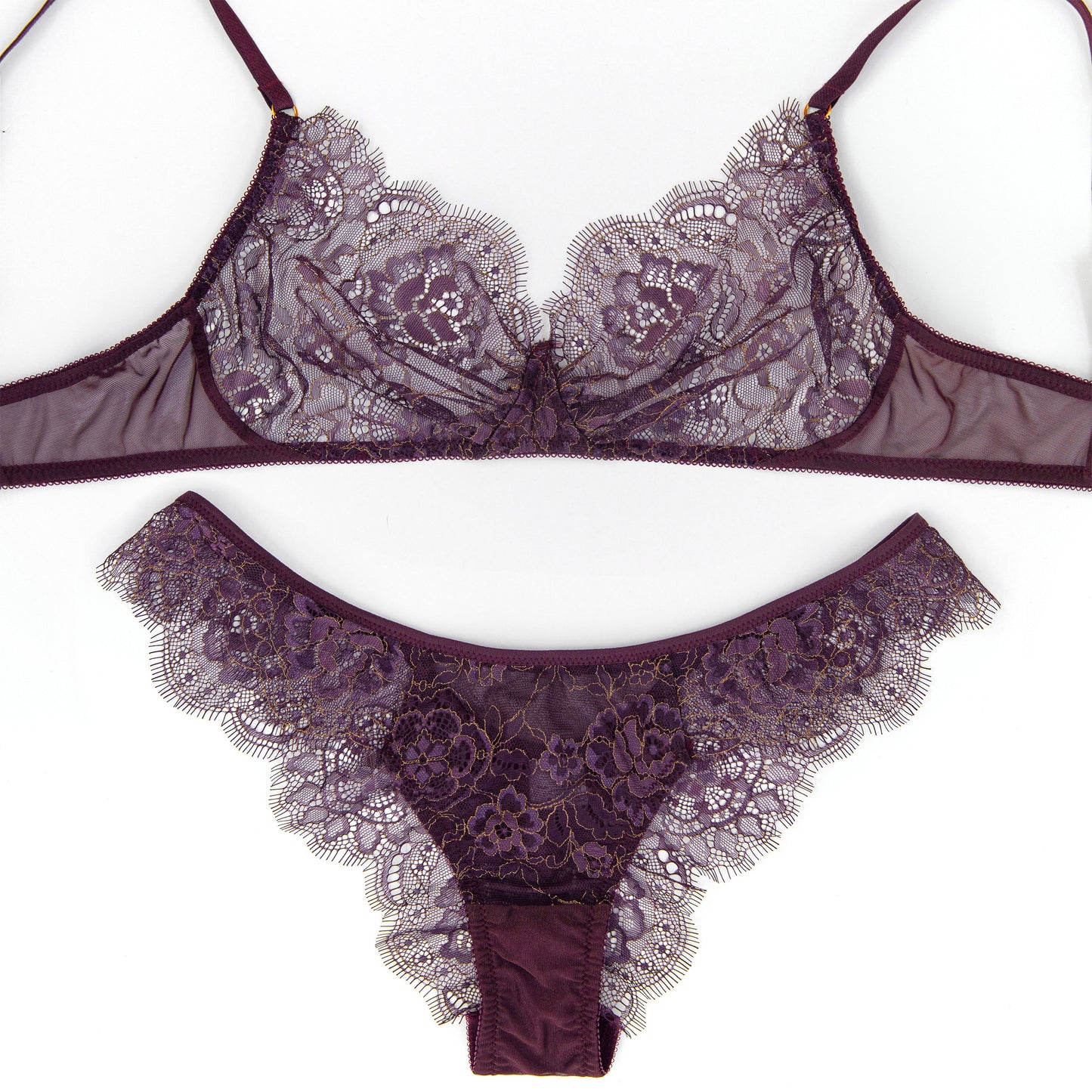 Burgundy wireless bra