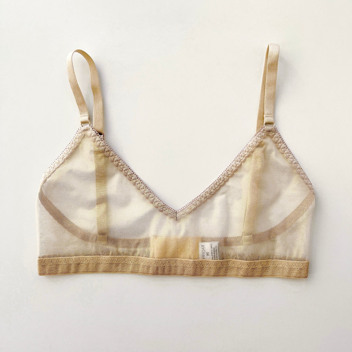 Shimmering mesh bra