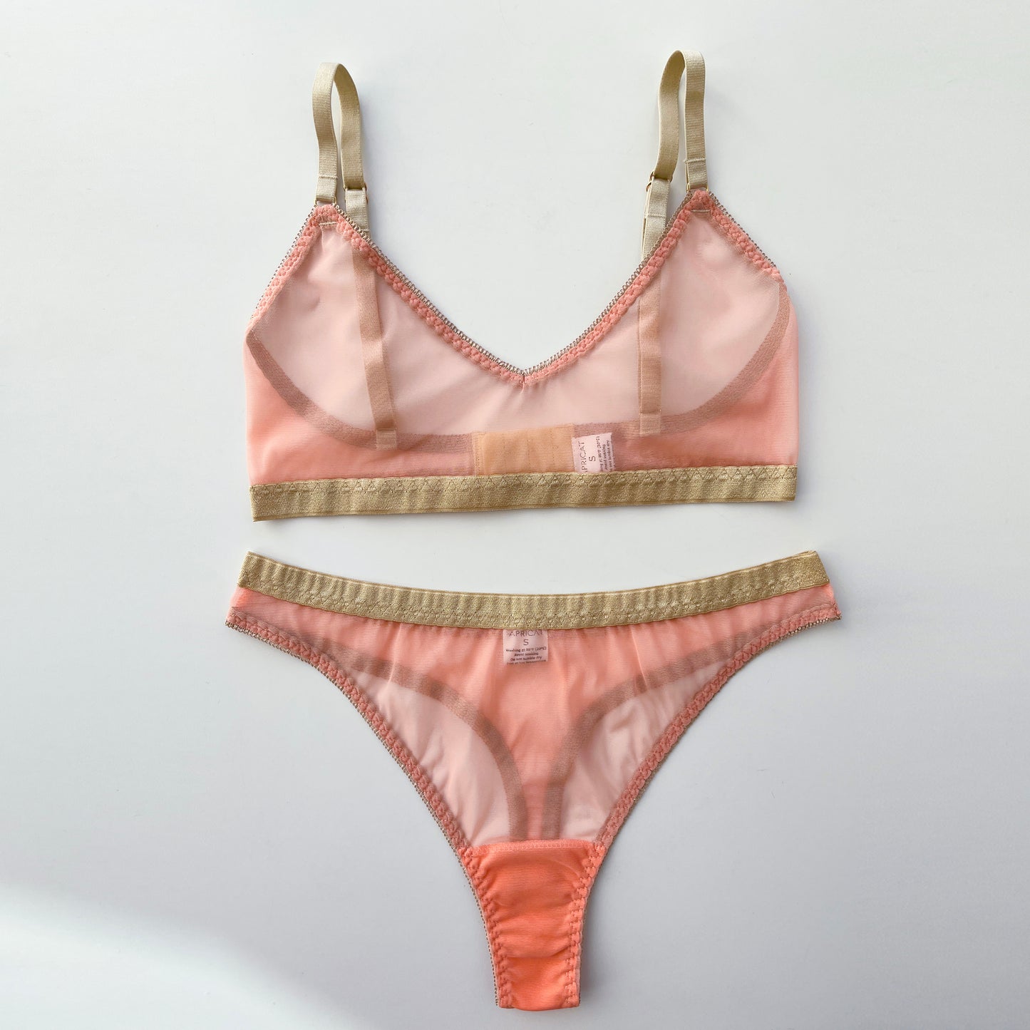 Peach mesh bra