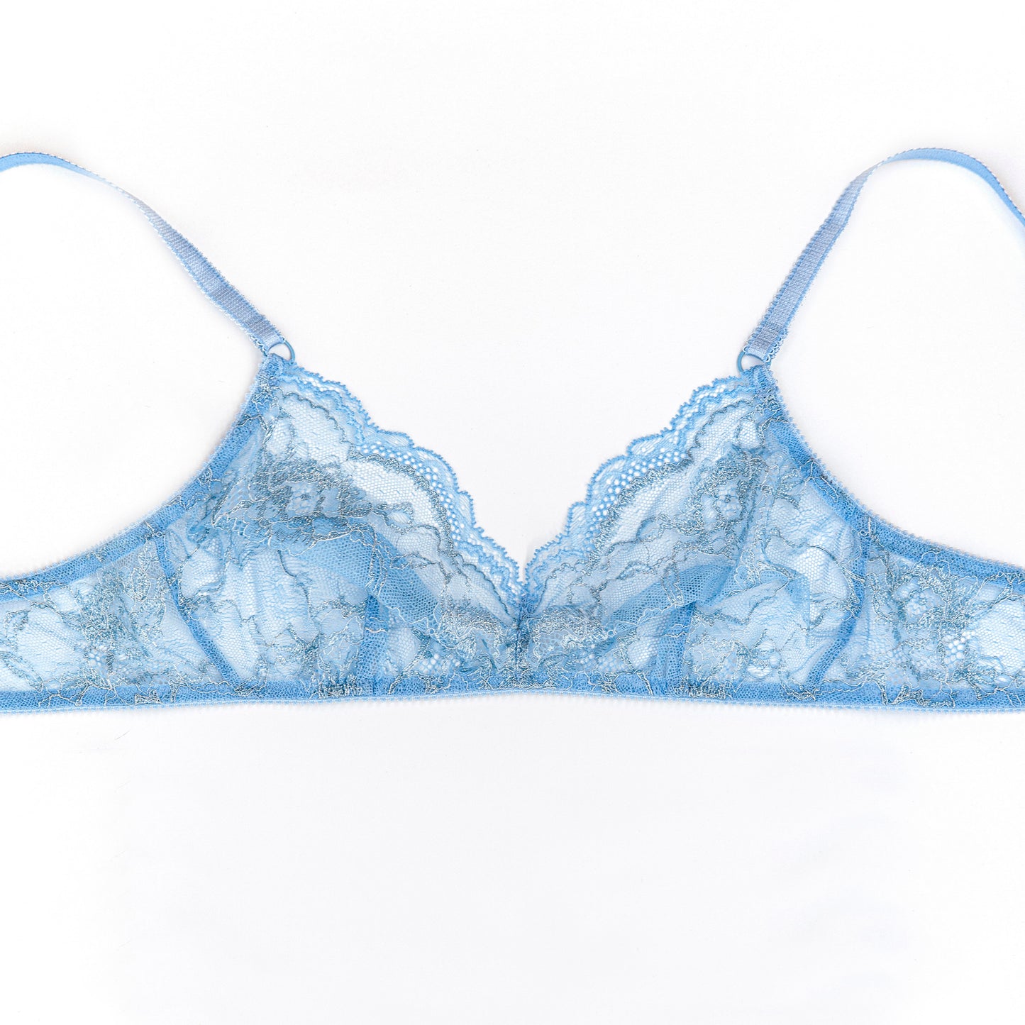 Blue wireless bra