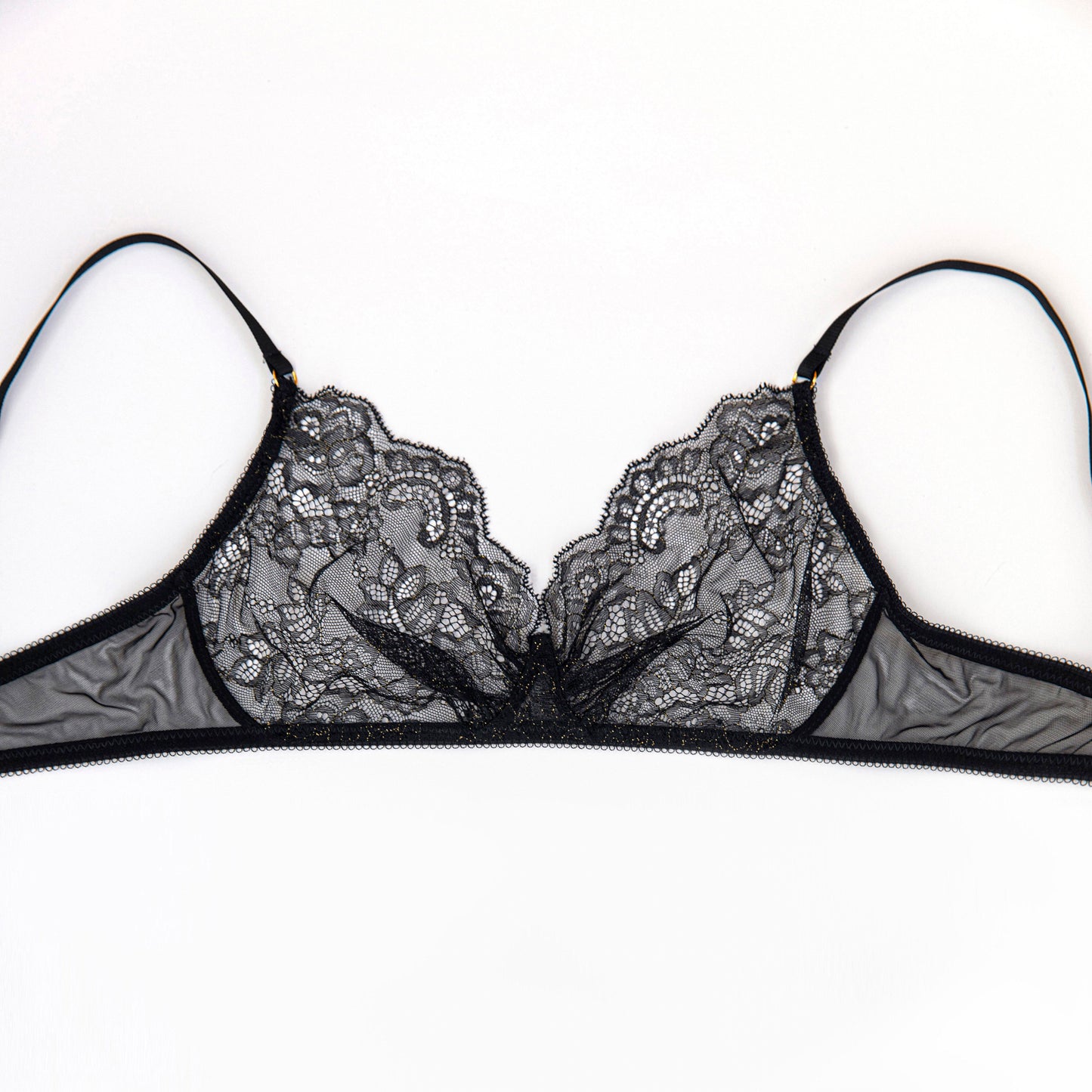 Black lace wireless bra