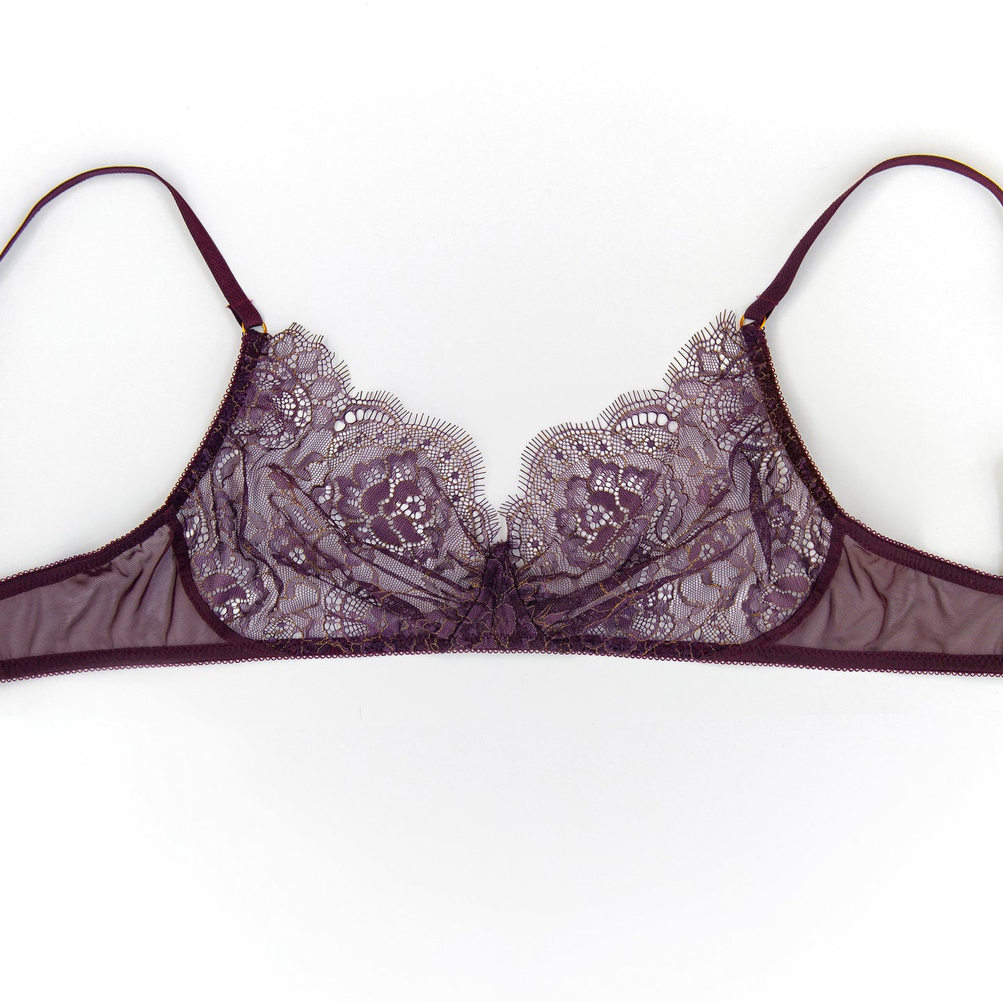 Burgundy wireless bra
