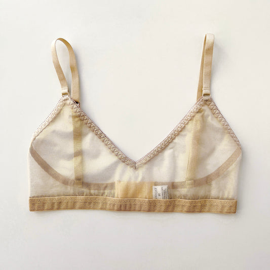 Shimmering mesh bra