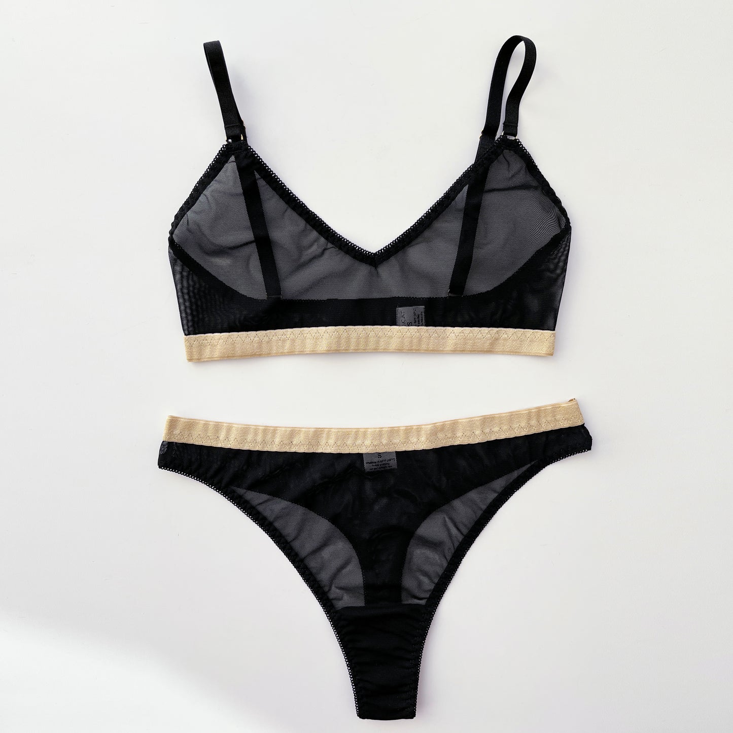 Black mesh bra